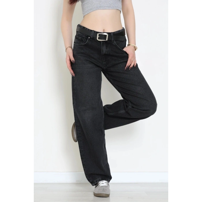 Kemerli Baggy Kot Pantolon Füme - 3182008.1968.