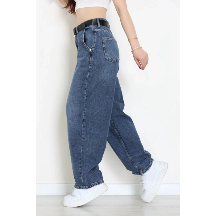 Kemerli Baggy Kot Pantolon Mavi - 3167015.1968.