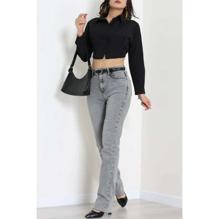 Kemerli Dar Paça Kot Pantolon Gray - 2821857.1968.