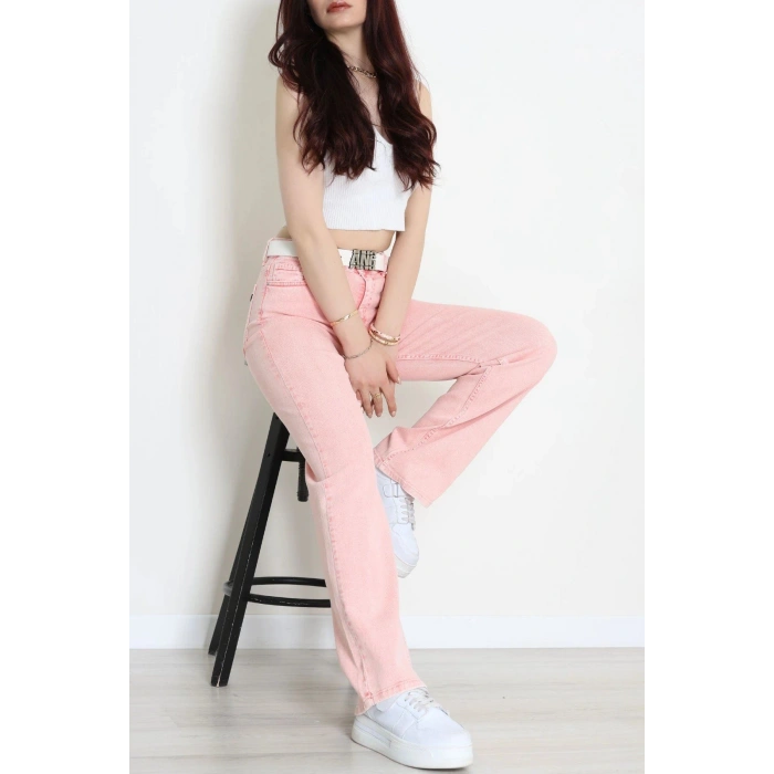 Kemerli Palazzo Kot Pantolon Pembe - 2581790.1968.