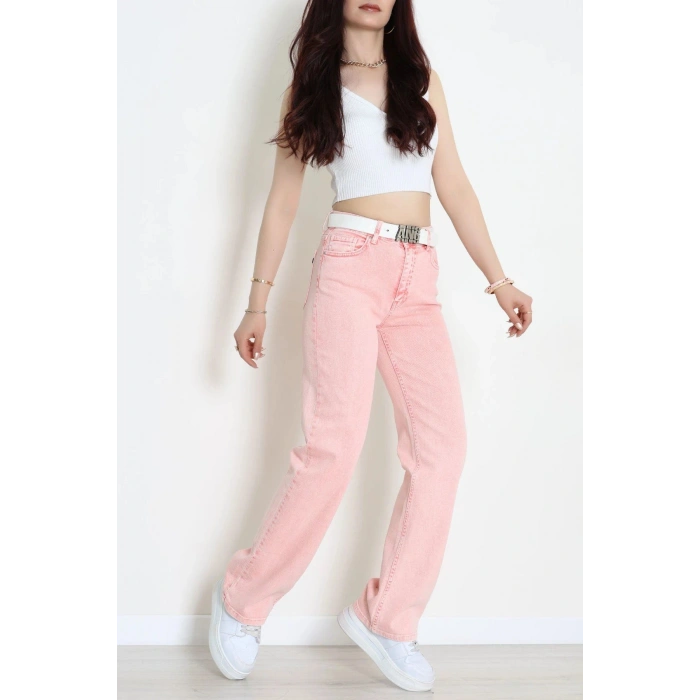Kemerli Palazzo Kot Pantolon Pembe - 2581790.1968.