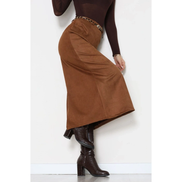 Kemerli Süet Etek Taba - 60653.2126.