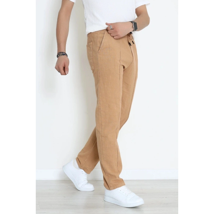 Keten Çımalı Erkek  Pantolon Camel - 71215.1947.