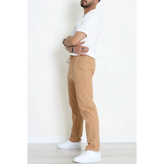 Keten Çımalı Erkek  Pantolon Camel - 71215.1947.