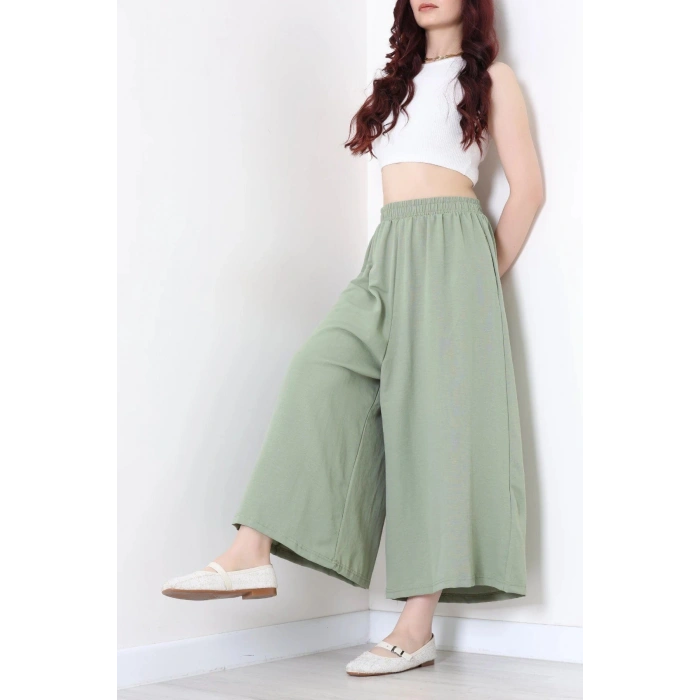 Keten Görünümlü Etek Pantolon Çağla - 80872.147.