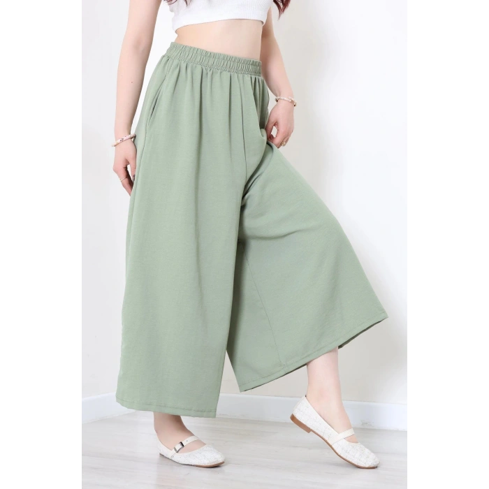 Keten Görünümlü Etek Pantolon Çağla - 80872.147.