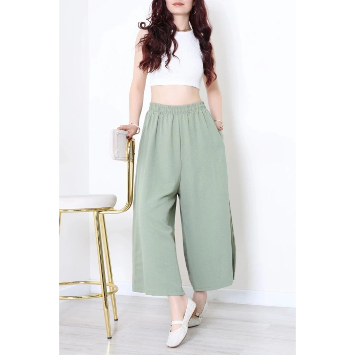 Keten Görünümlü Etek Pantolon Çağla - 80872.147.