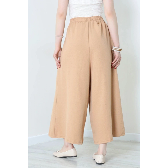 Keten Görünümlü Etek Pantolon Camel - 80872.147.