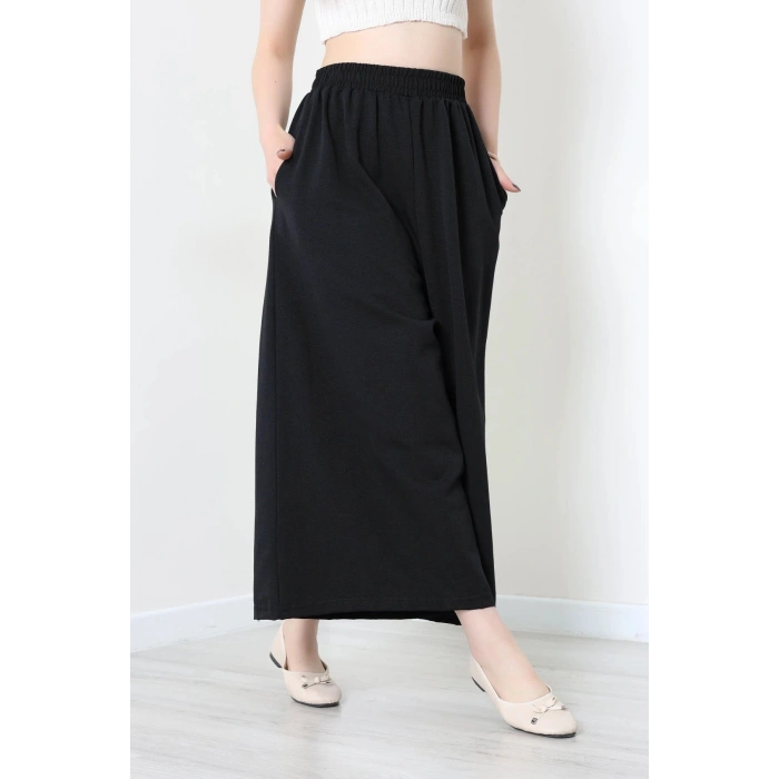 Keten Görünümlü Etek Pantolon Siyah - 80872.147.