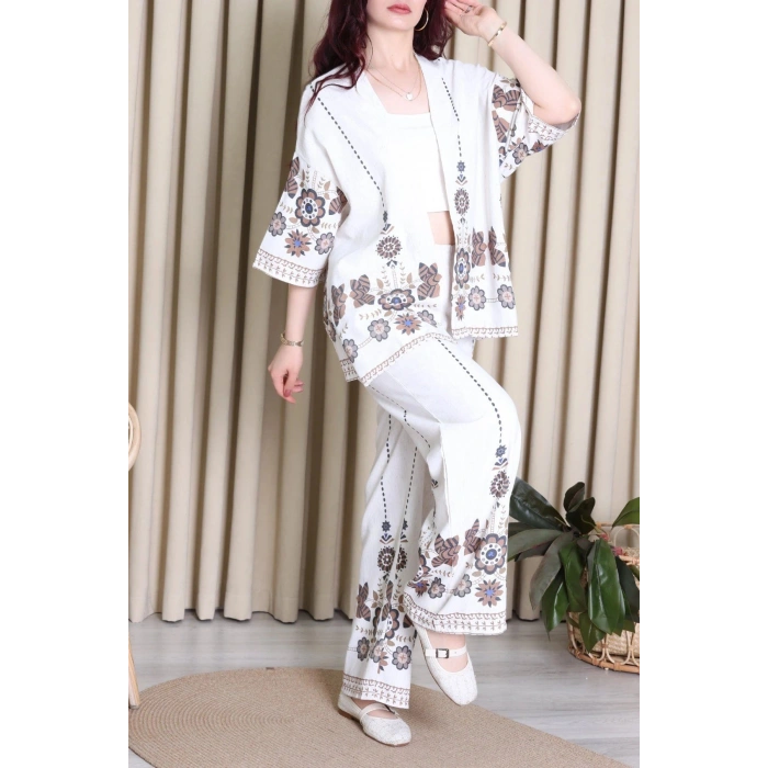 Keten Kimono Takım Taş - 7139.1437.