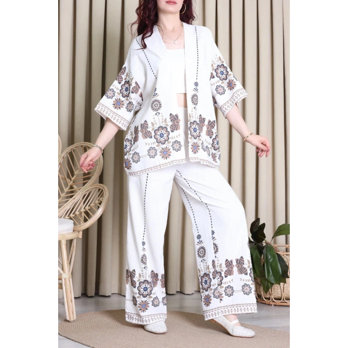 Keten Kimono Takım Taş - 7139.1437.