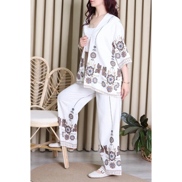 Keten Kimono Takım Taş - 7139.1437.