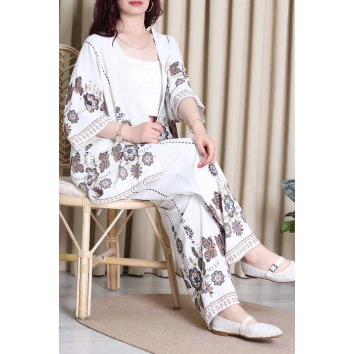 Keten Kimono Takım Taş - 7139.1437.