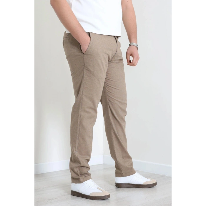 Keten Regular Fit Erkek Pantolon Açıkkahve - 71613.2166.