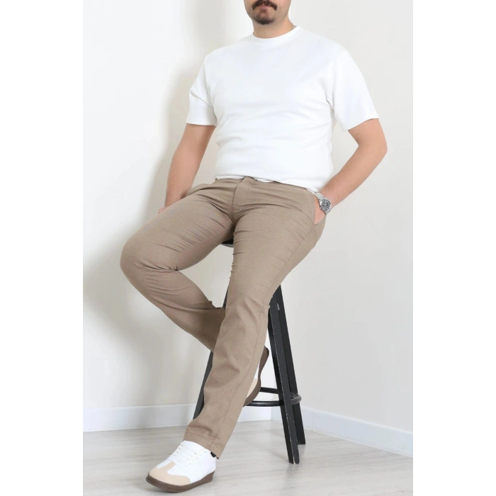Keten Regular Fit Erkek Pantolon Açıkkahve - 71613.2166.