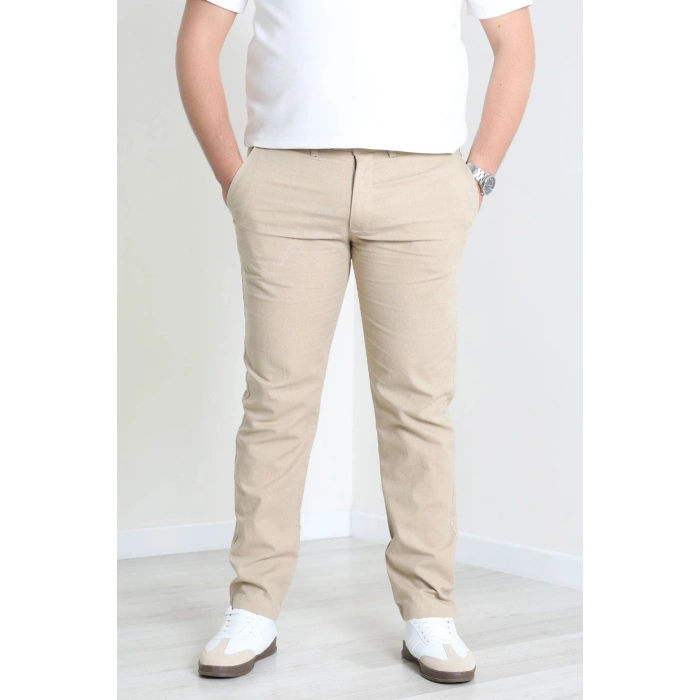 Keten Regular Fit Erkek Pantolon Bej - 71613.2166.