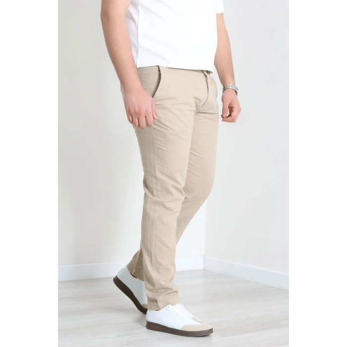 Keten Regular Fit Erkek Pantolon Bej - 71613.2166.