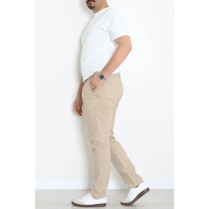 Keten Regular Fit Erkek Pantolon Bej - 71613.2166.