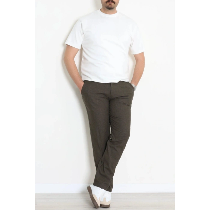 Keten Regular Fit Erkek Pantolon Haki - 71613.2166.