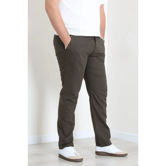 Keten Regular Fit Erkek Pantolon Haki - 71613.2166.