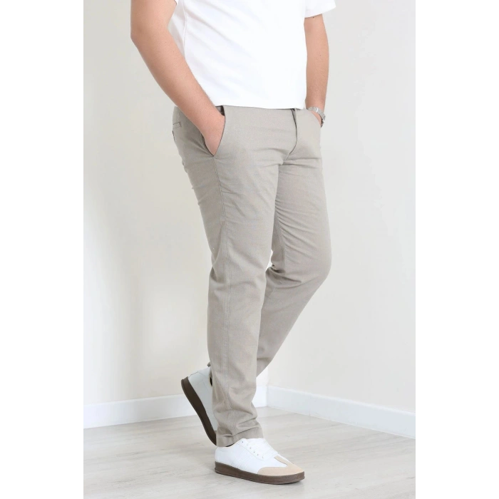 Keten Regular Fit Erkek Pantolon Taş - 71613.2166.
