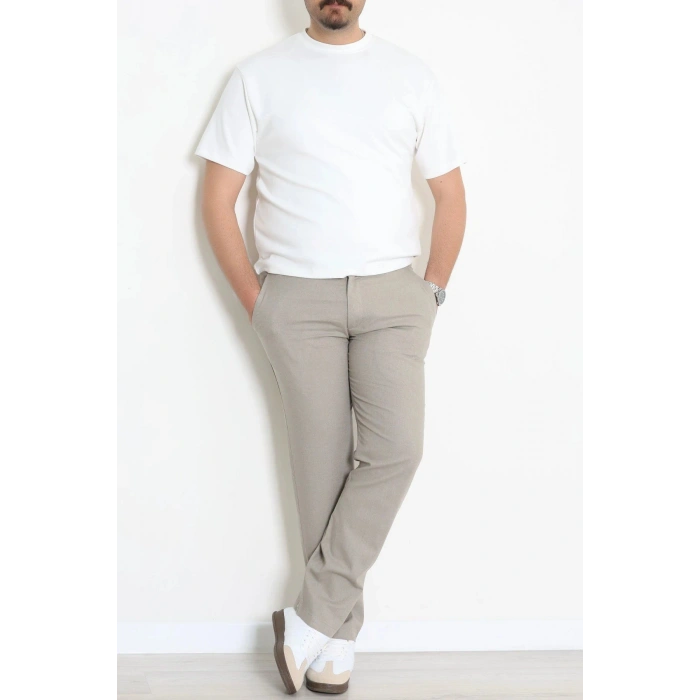 Keten Regular Fit Erkek Pantolon Taş - 71613.2166.