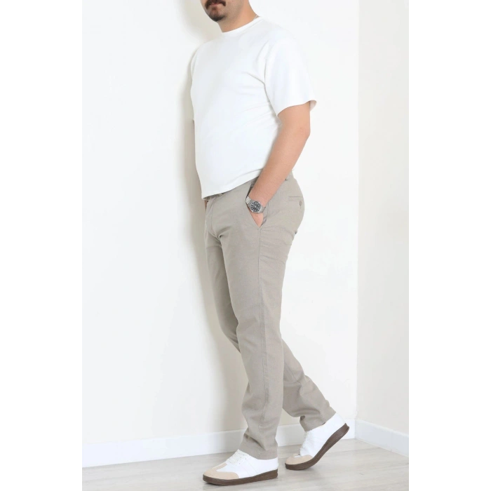 Keten Regular Fit Erkek Pantolon Taş - 71613.2166.