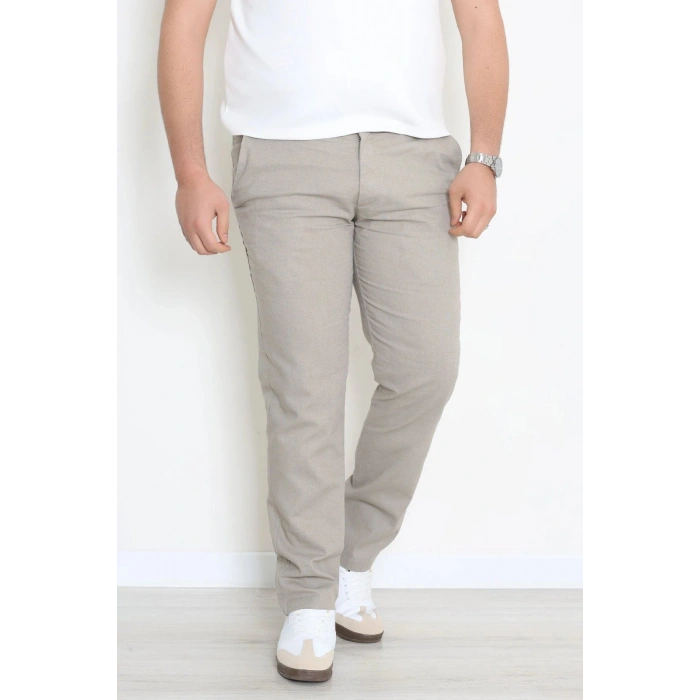 Keten Regular Fit Erkek Pantolon Taş - 71613.2166.