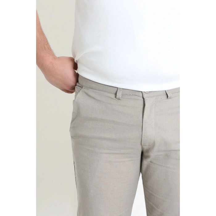 Keten Regular Fit Erkek Pantolon Taş - 71613.2166.