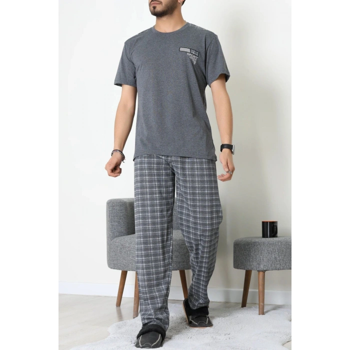 Kısa Kollu Erkek Pijama Takımı Koyufüme - 41985.1048.