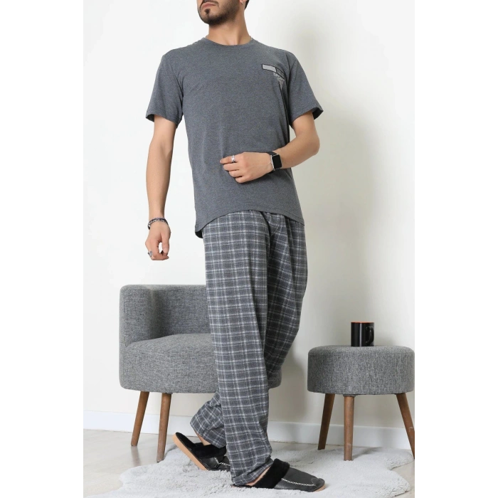 Kısa Kollu Erkek Pijama Takımı Koyufüme - 41985.1048.