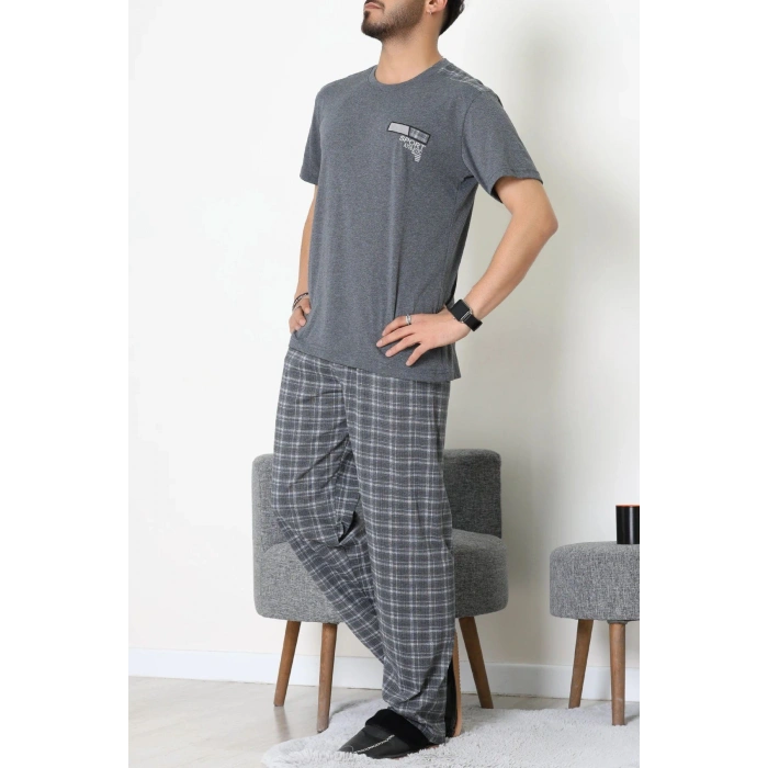 Kısa Kollu Erkek Pijama Takımı Koyufüme - 41985.1048.