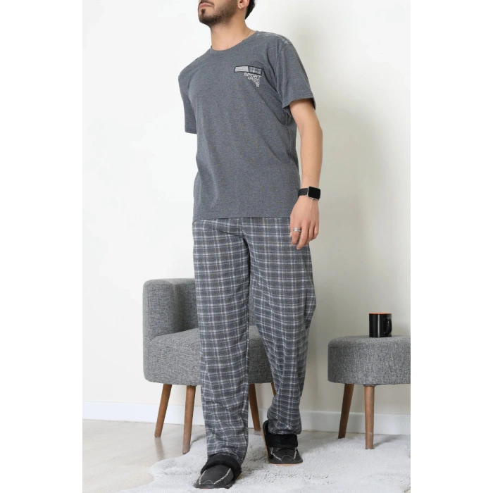 Kısa Kollu Erkek Pijama Takımı Koyufüme - 41985.1048.