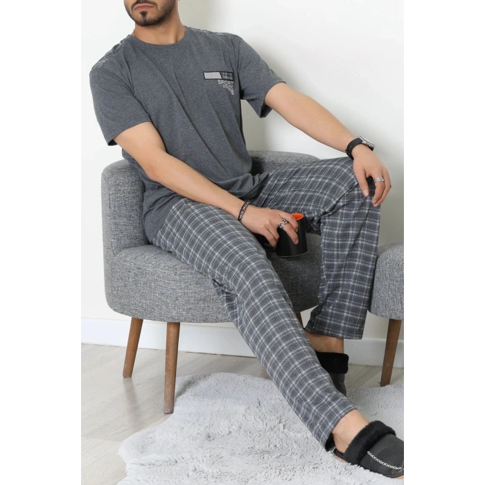 Kısa Kollu Erkek Pijama Takımı Koyufüme - 41985.1048.