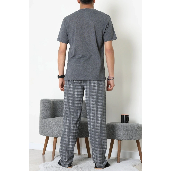 Kısa Kollu Erkek Pijama Takımı Koyufüme - 41985.1048.