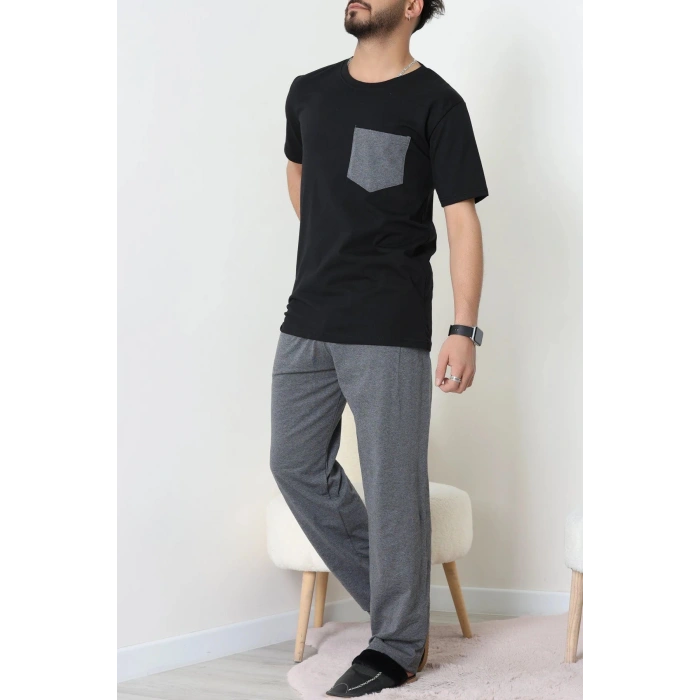 Kısa Kollu Erkek Pijama Takımı Siyah - 41985.1048.