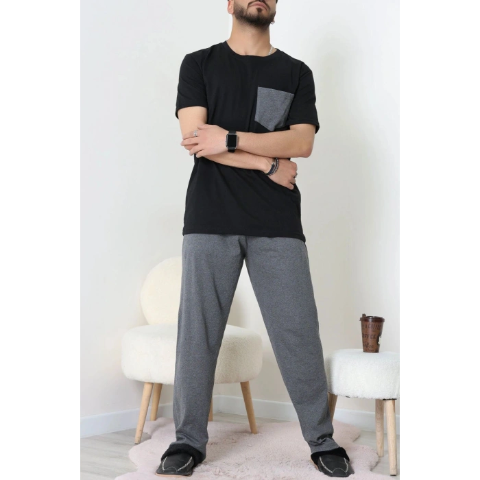 Kısa Kollu Erkek Pijama Takımı Siyah - 41985.1048.
