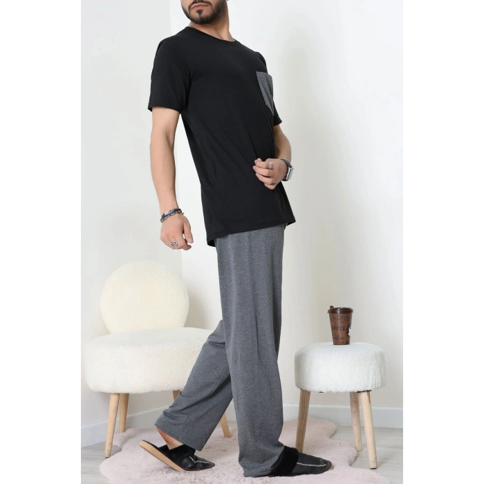 Kısa Kollu Erkek Pijama Takımı Siyah - 41985.1048.