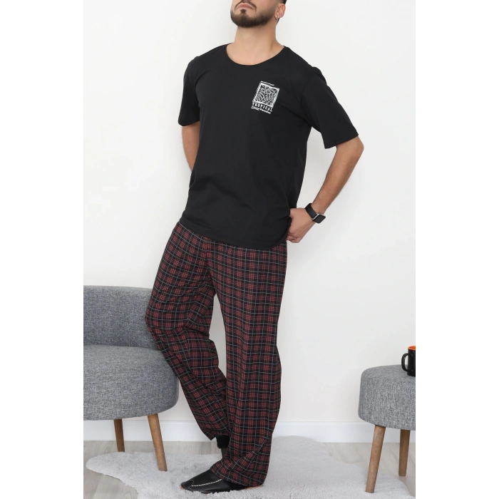 Kısa Kollu Süprem Erkek Pijama Takımı Bordosiyah - 42786.1961.