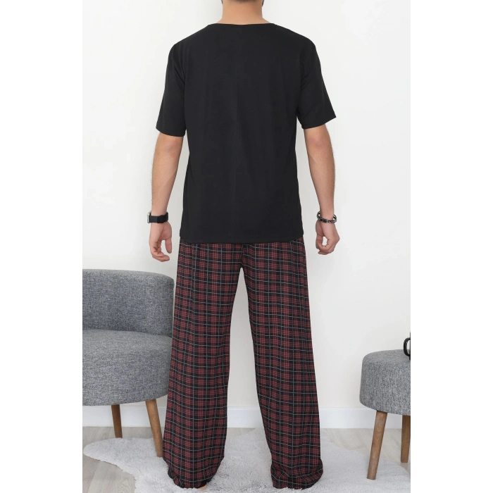 Kısa Kollu Süprem Erkek Pijama Takımı Bordosiyah - 42786.1961.