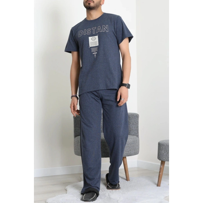 Kısa Kollu Süprem Erkek Pijama Takımı İndigo - 70946.1961.