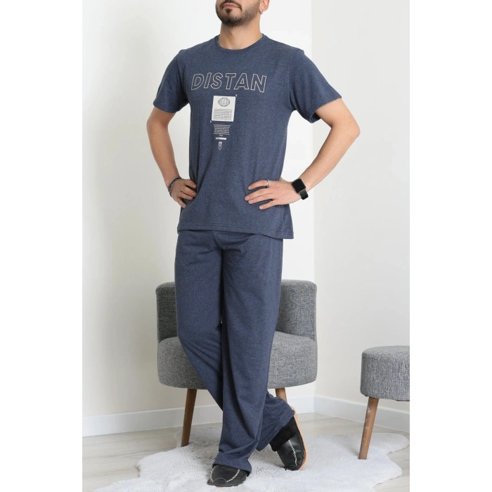 Kısa Kollu Süprem Erkek Pijama Takımı İndigo - 70946.1961.