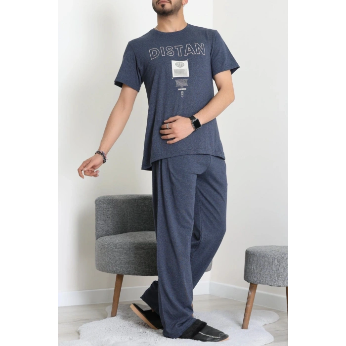 Kısa Kollu Süprem Erkek Pijama Takımı İndigo - 70946.1961.
