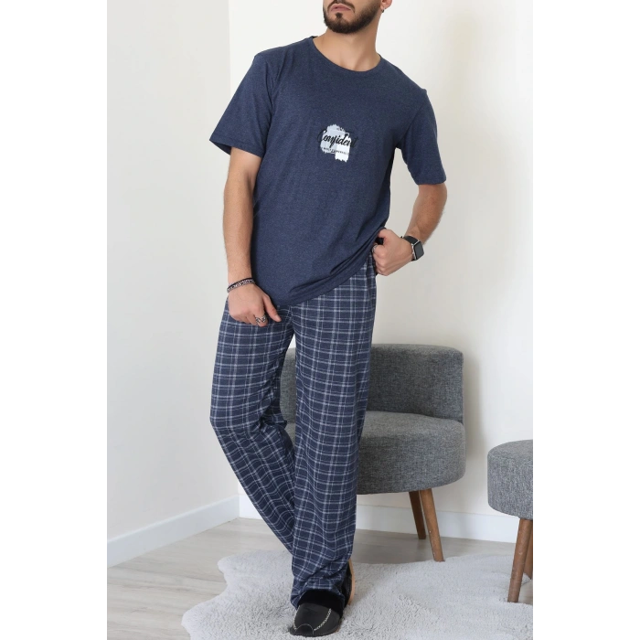 Kısa Kollu Süprem Erkek Pijama Takımı Lacivert - 42787.1961.