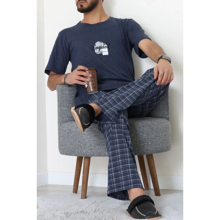 Kısa Kollu Süprem Erkek Pijama Takımı Lacivert - 42787.1961.