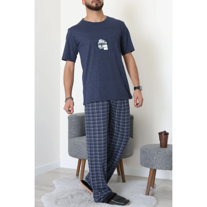 Kısa Kollu Süprem Erkek Pijama Takımı Lacivert - 42787.1961.