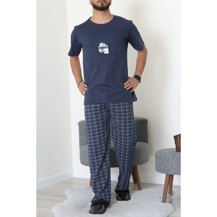 Kısa Kollu Süprem Erkek Pijama Takımı Lacivert - 42787.1961.
