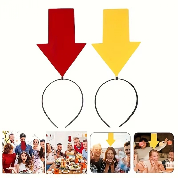 Kişiselleştirilebilir Ok İşaretli Mesaj Tacı (2’li Set Sarı-kırmızı)