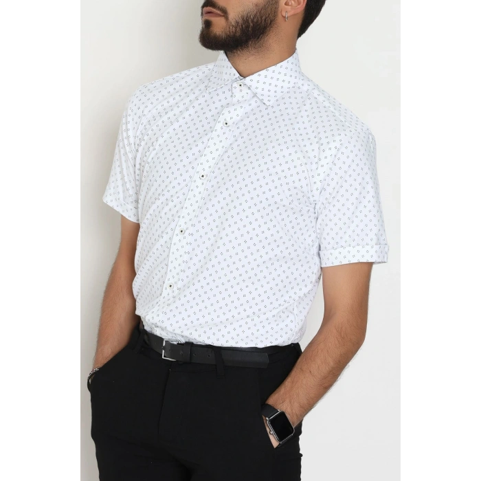 Klasik Pamuklu Erkek Desenli Gömlek Beyazdesenli - 70879.1970.