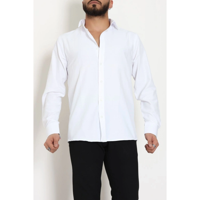 Klasik Pamuklu Erkek Slimfit Gömlek Beyaz - 70874.1970.